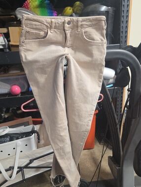 Pilcro Women's Straight Leg Jeans in Light Tan